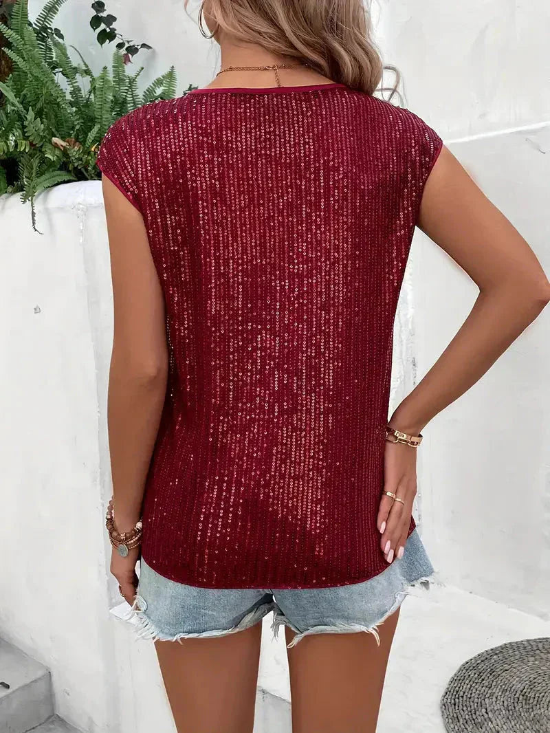 Eliza Sleeveless Glitter Top