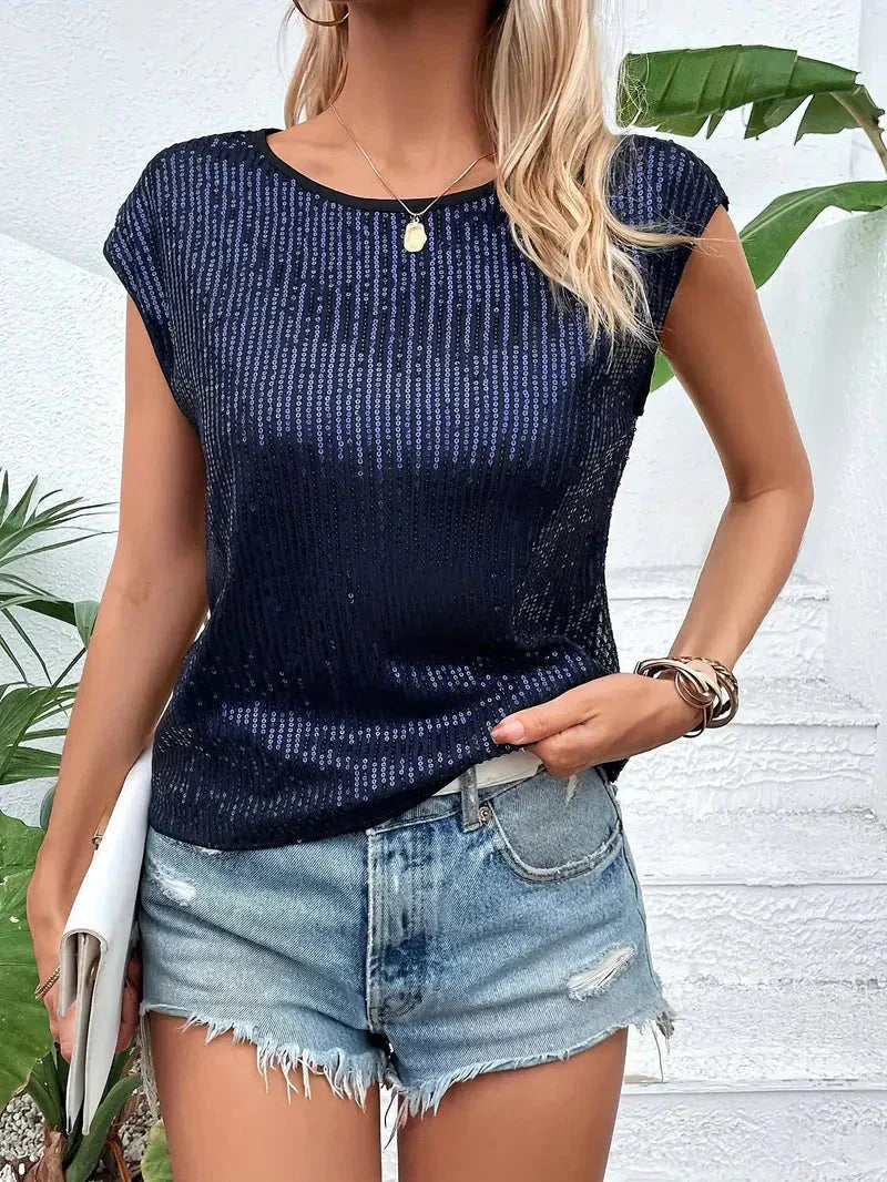 Eliza Sleeveless Glitter Top