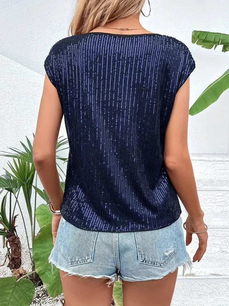 Eliza Sleeveless Glitter Top