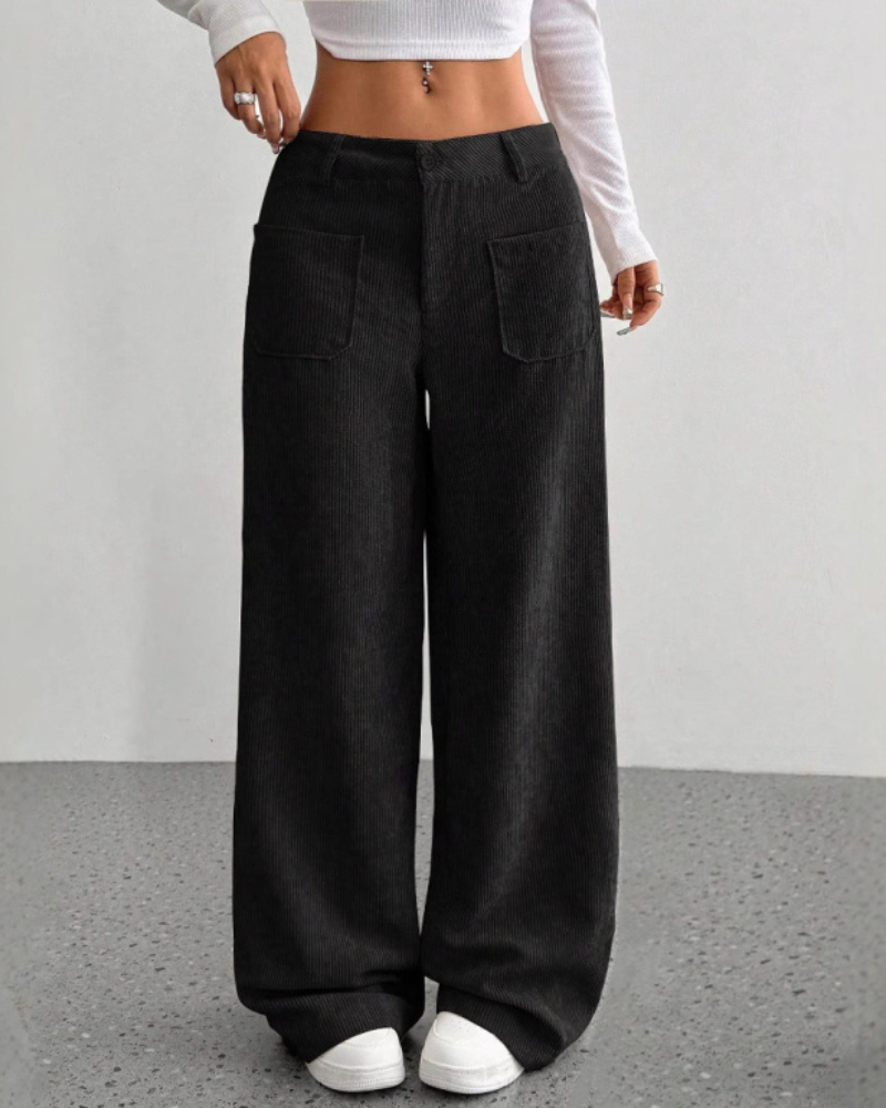 Women's Autumn Corduroy Wide-Leg Trousers
