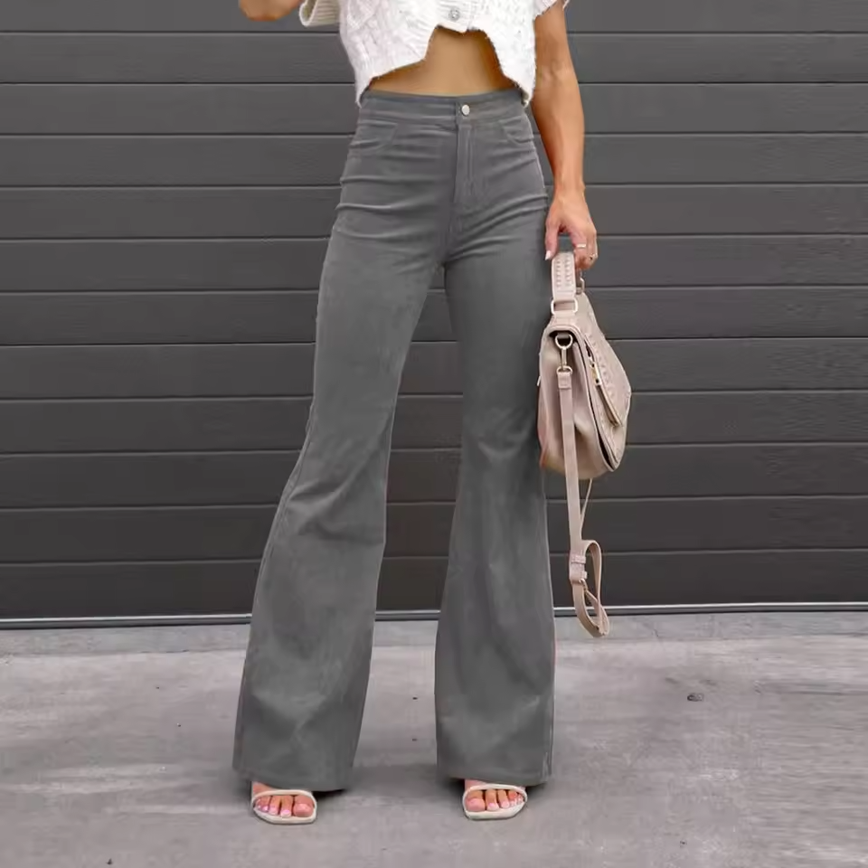 Lorenza Curve-Fit Bellbottom Trousers