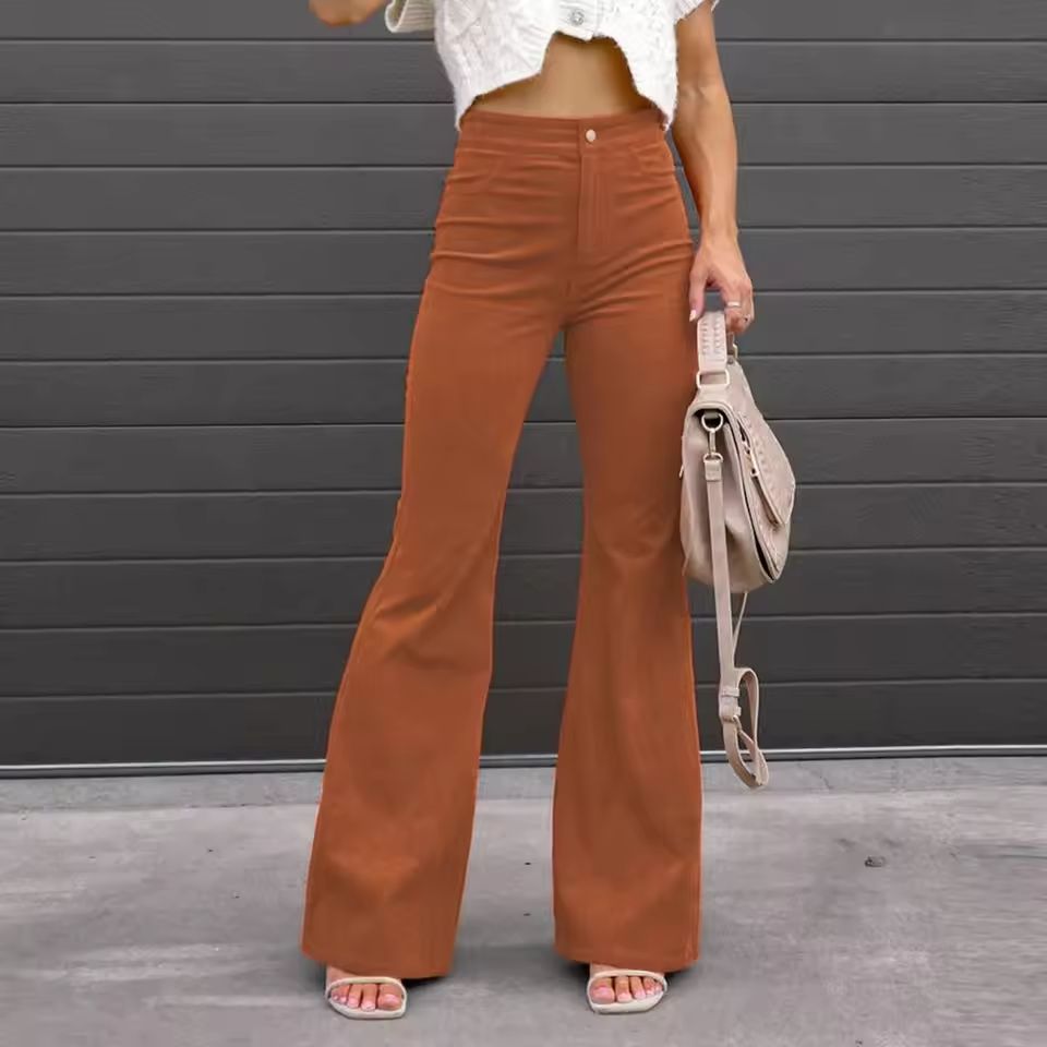 Lorenza Curve-Fit Bellbottom Trousers
