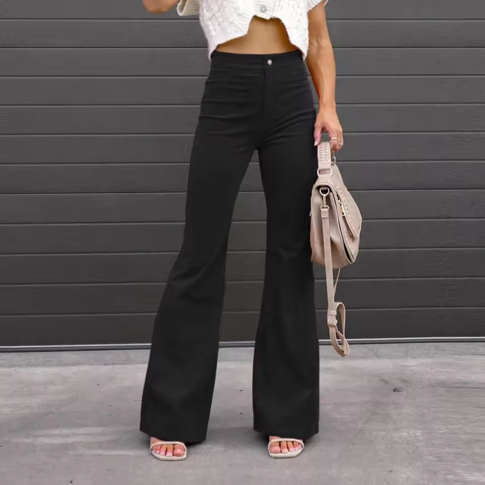 Lorenza Curve-Fit Bellbottom Trousers