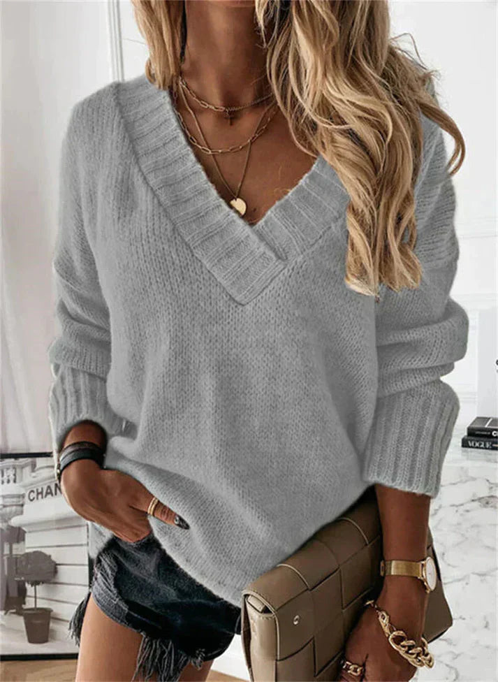 Billie - Soft Knitted V-Neck Jumper