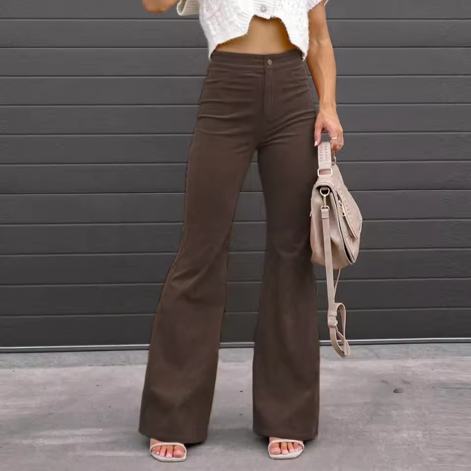 Lorenza Curve-Fit Bellbottom Trousers