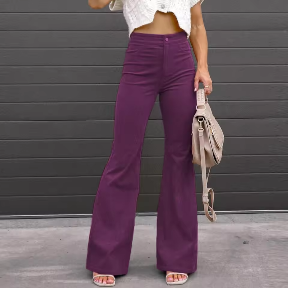 Lorenza Curve-Fit Bellbottom Trousers