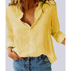 Scarlett - Relaxed Button-Up Blouse with Bird Print