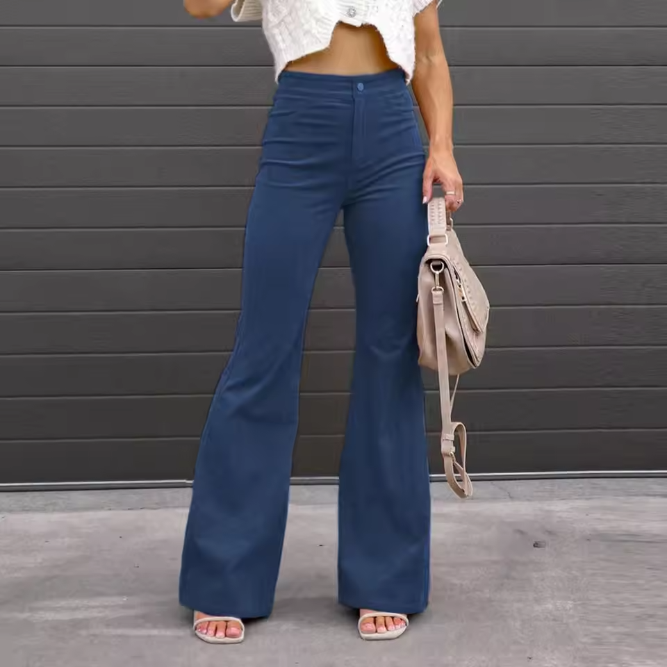 Lorenza Curve-Fit Bellbottom Trousers