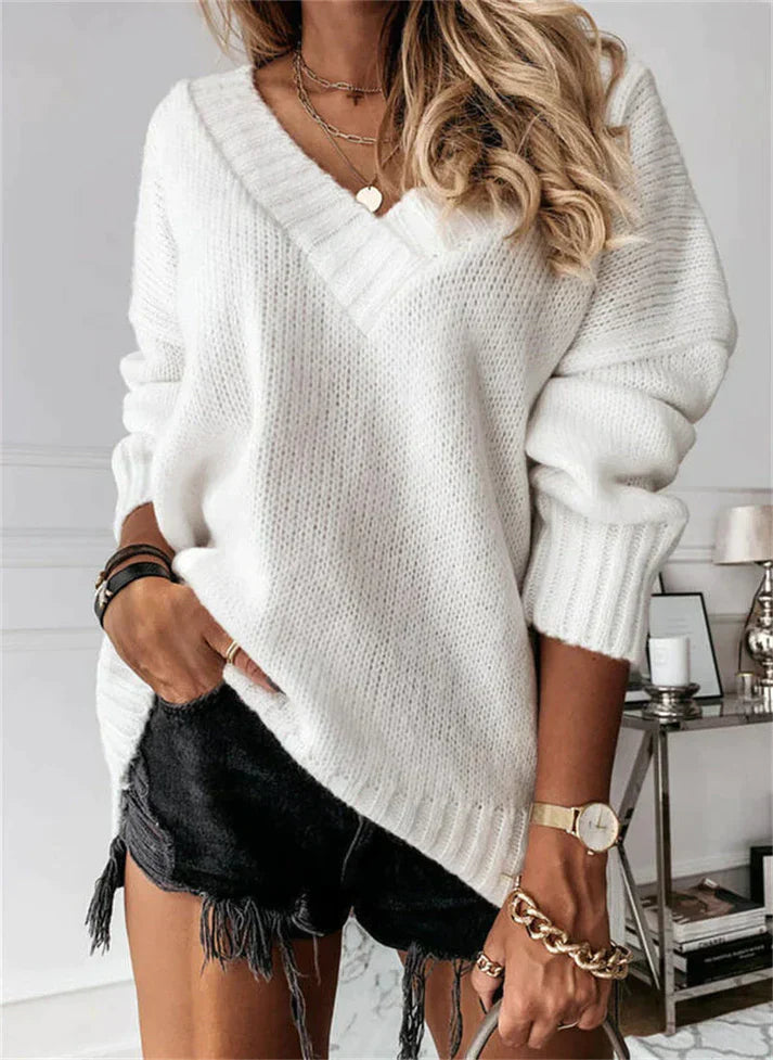 Billie - Soft Knitted V-Neck Jumper