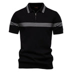 StripeEase | Breathable Striped Polo Shirt
