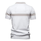 StripeEase | Breathable Striped Polo Shirt
