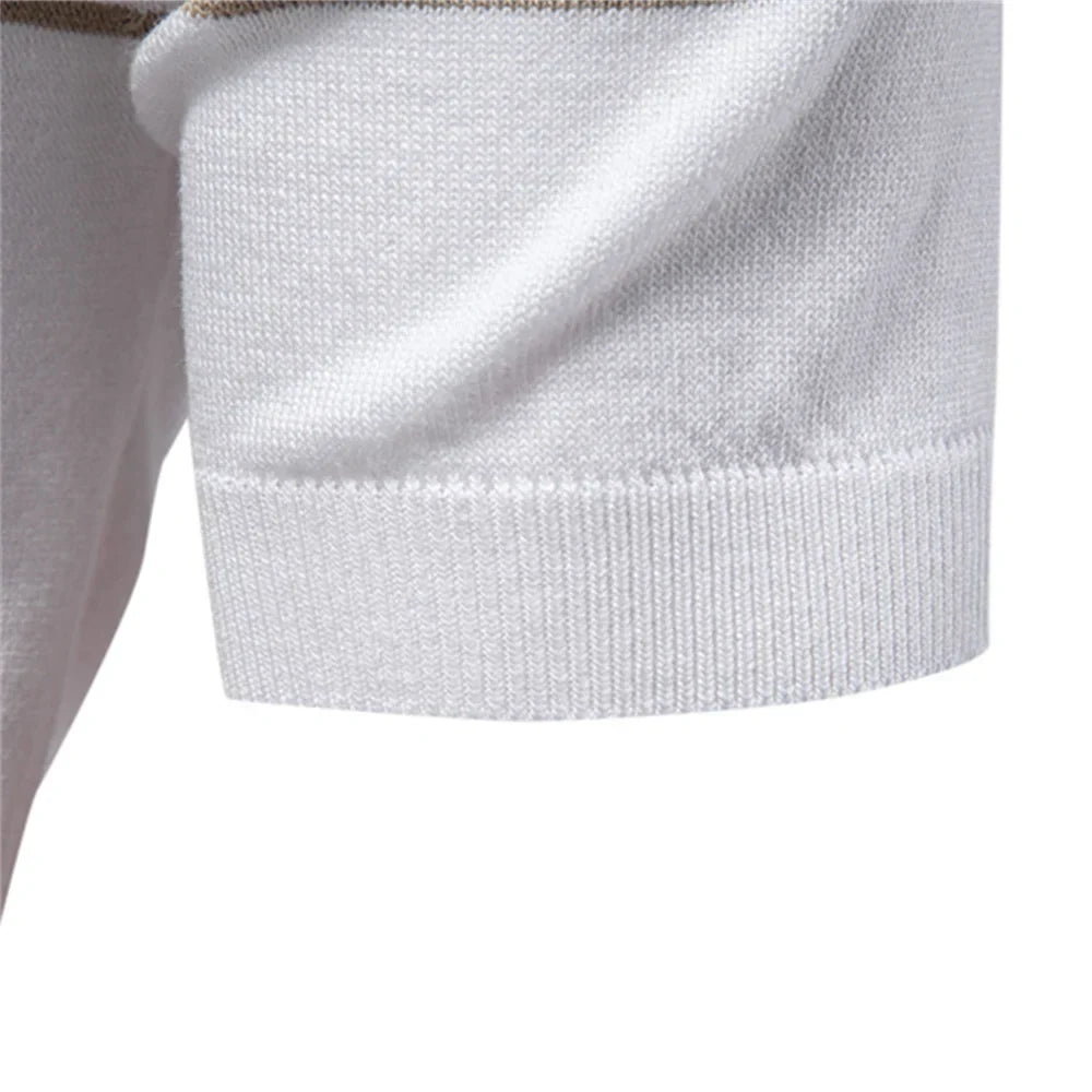 StripeEase | Breathable Striped Polo Shirt