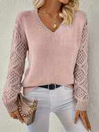 Jemma - Modern V-Neck Jumper with Cut-Outs