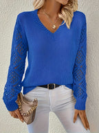 Jemma - Modern V-Neck Jumper with Cut-Outs