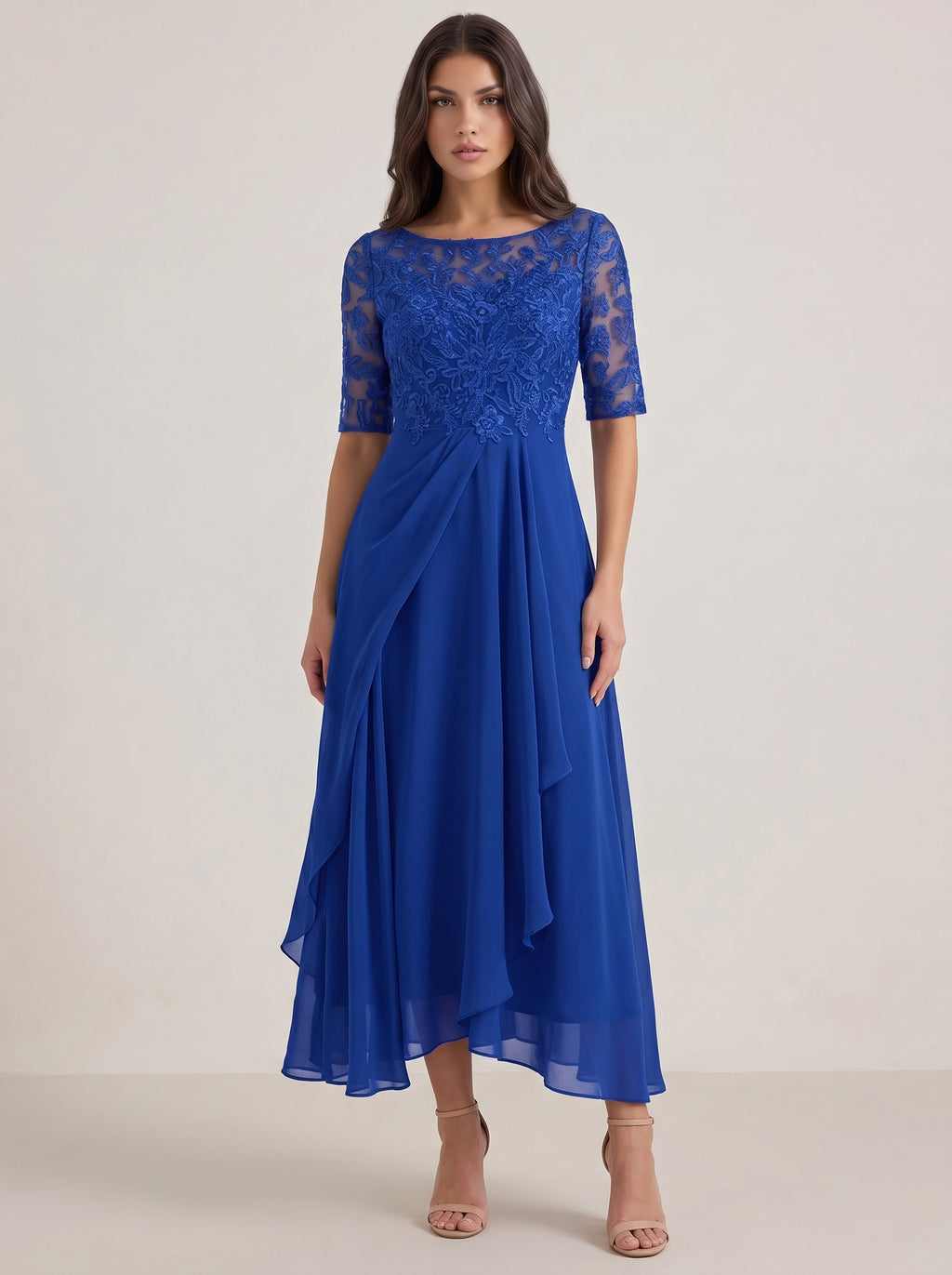 Chiara royal blue on model