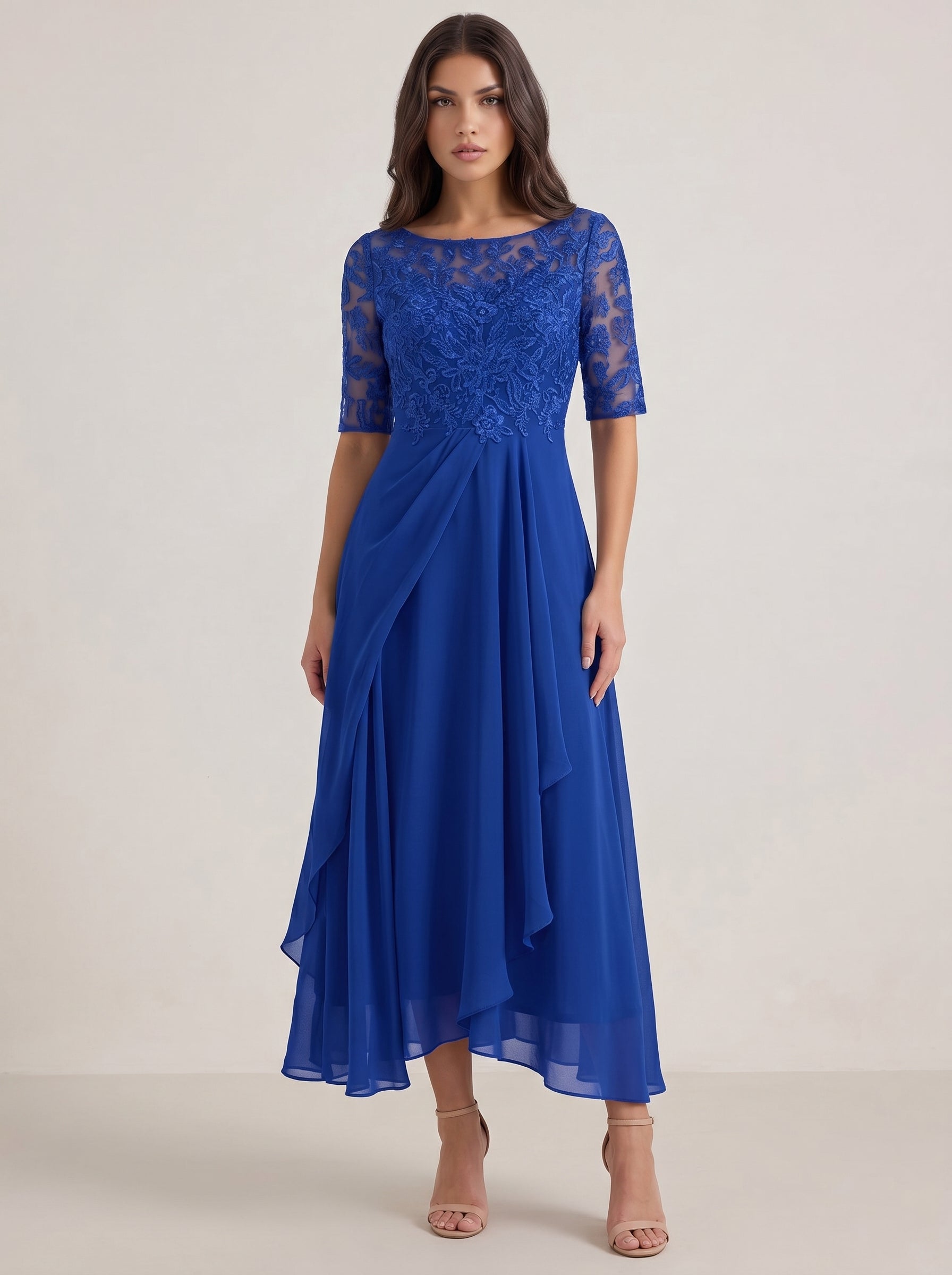 Chiara royal blue on model