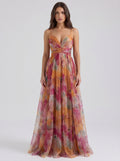La Fiora orange floral on model