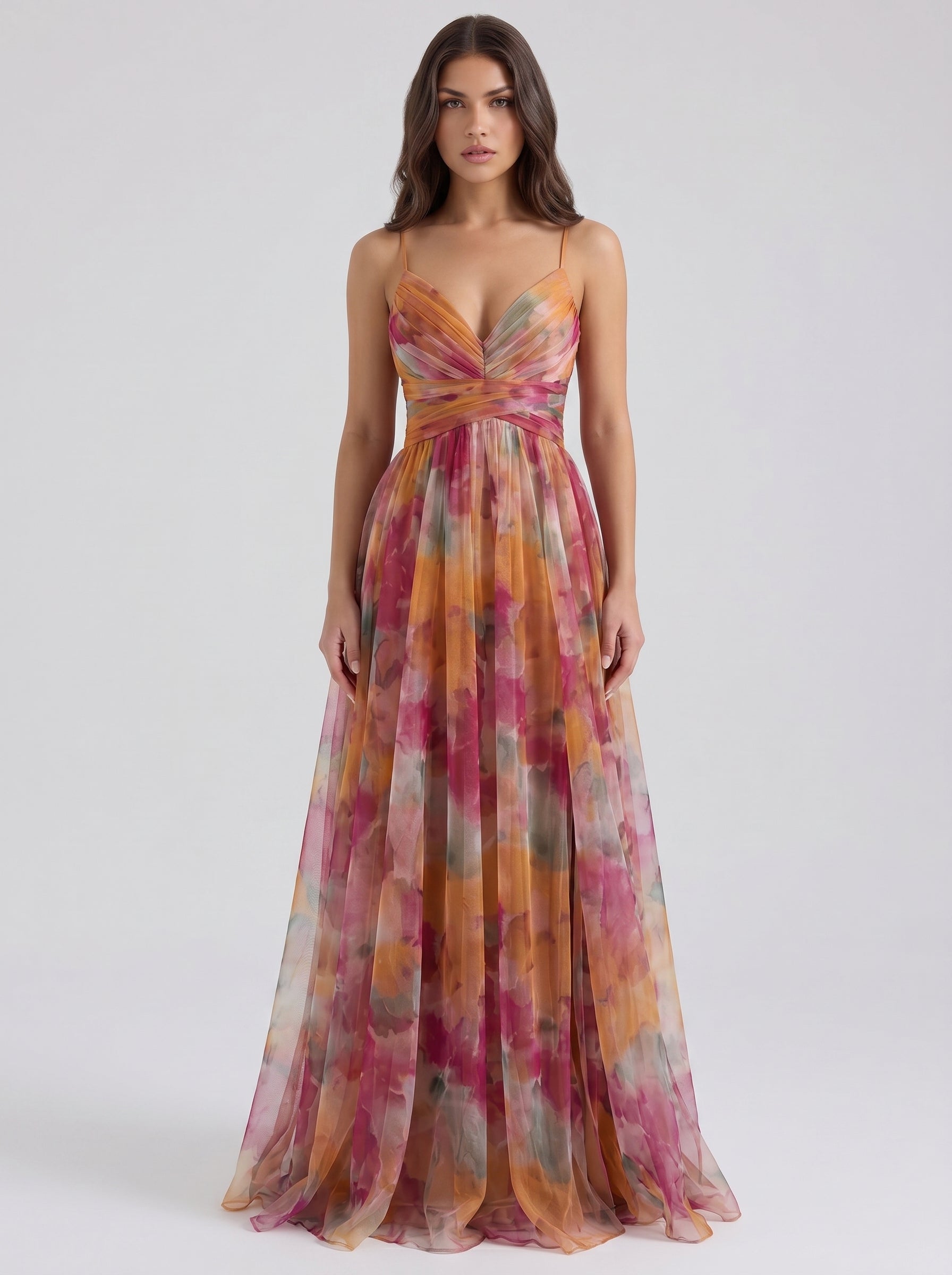 La Fiora orange floral on model