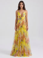 La Fiora yellow floral on model