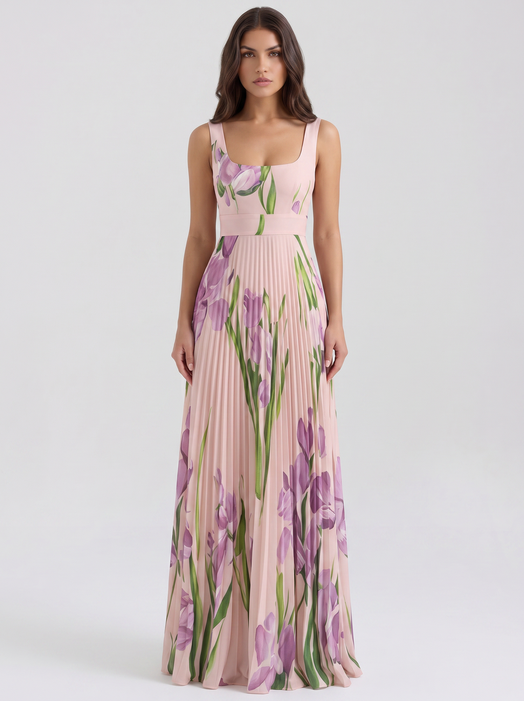 Giulia floral pink purple on model